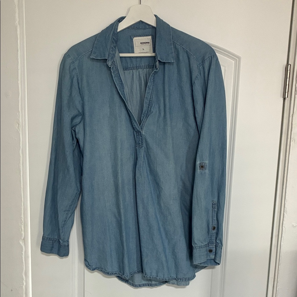 Sonoma Light Blue Denim Blouse